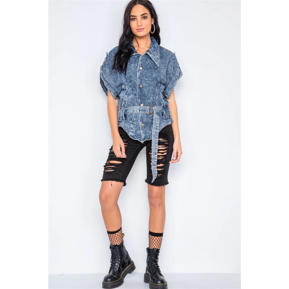 🌈 Stylish street denim jacket - Picture 2 of 8